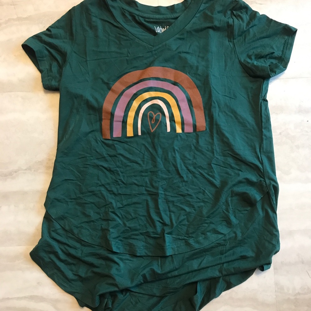 Latched Mama Rainbow V-Neck Nursing Tee Emerald XS